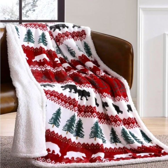 Eddie Bauer Bedding Eddie Bauer Grizzly Peak Red Reversible Sherpa